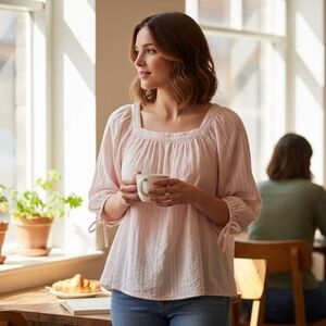 Flirty & Feminine: The Perfect Pink Peasant Blouse!